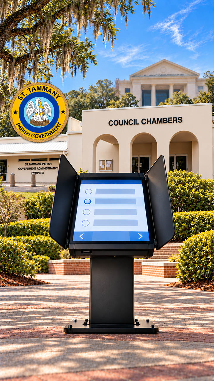 Parish Government Building and a Voting terminal